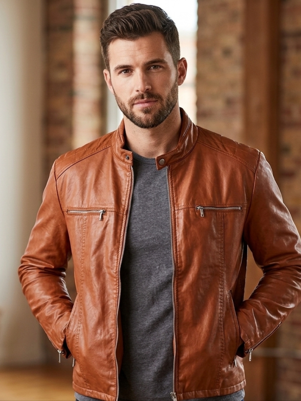 Rare 80's Vintage Genuine Leather Jonathan Christopher Jacket Men's Size 48 Med